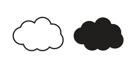 Clouds icons. glyph icon vector on white background. Flat and line vector