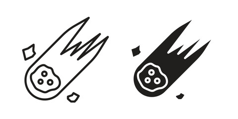 Comet icons. glyph icon vector on white background. Flat and line vector © Ranveer