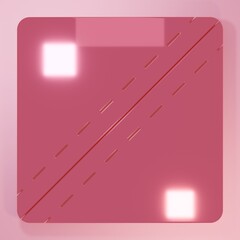 Pink Sewing Pattern icon isolated on pink background. Markings for sewing. Minimalism concept. 3D render illustration