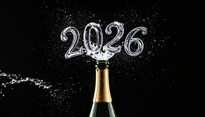 Champagne Bottle Popping with Sparkling Numbers 2026.