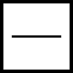 Square with a horizontal line inside. Dry flat. A square with one horizontal line in the middle. Information on the garment label. Garment labeling. Warning symbol.