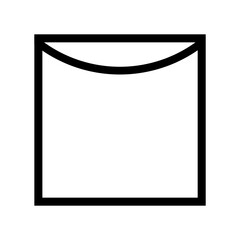 Square with an arc inside. Dry vertically. Dry on a line. Information on the garment label. Marking. Warning symbol.