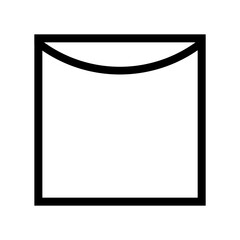 Square with an arc inside. Dry vertically. Dry on a line. Information on the garment label. Marking. Warning symbol.