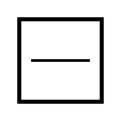 Square with a horizontal line inside. Dry flat. A square with one horizontal line in the middle. Information on the garment label. Garment labeling. Warning symbol.