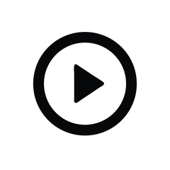 Modern Minimal Icon Circular Play Button With Border