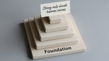 Foundation Blocks Supporting Business Success Concept