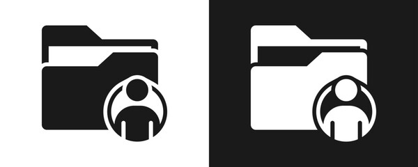 Personal Data Icon Set Glyph In White And Black Background