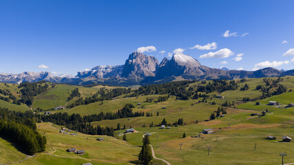 Alpi di Siusi Alpine Grasslands Aerial