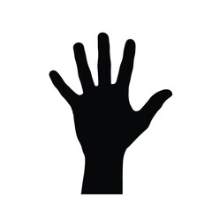 Obraz premium Black hand silhouette with palm facing forward and fingers spread