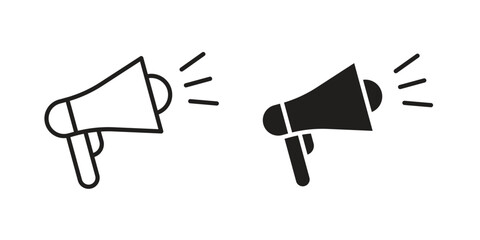 Megaphone icons. glyph icon vector on white background. Flat and line vector