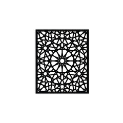 Intricate black geometric pattern on white background