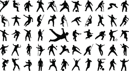Collection of Diverse Silhouettes Representing Various Sports and Activities.