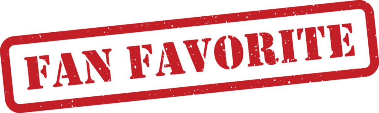 Red fan favourite stamp isolated on transparent background