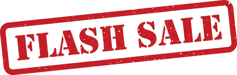 Red flash sale stamp on white background