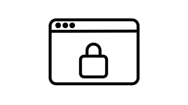 Secure browser window icon with a padlock, representing web privacy, SSL encryption, internet safety, and protected online browsing experience.