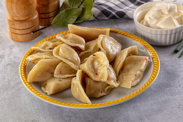 Traditiolal vareniki - stuffed dumplings with potato