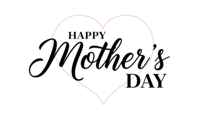 Happy mother's day greeting card isolated on transparent background