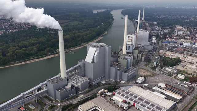 Coal Fired Power Plant Mannheim Aerial