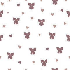 Cute bow and ribbon seamless fabric dsign pattern