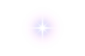 Glowing white stars with shimmering rays and lens flare effects. Great for Christmas designs and magical illustrations. Transparent background format.light effect Glow isolated white light effect