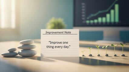 Improvement Note on a Desk with Growing Seedlings