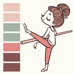 Ballet Dancer Practicing at Barre