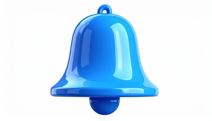 Iconic notification bell: A vibrant, glossy blue bell with a prominent ring, symbolizing alerts, reminders, and updates. perfect symbol of staying informed, organized, and connected.