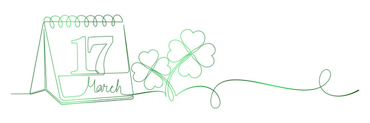 Clover leaf line art style for St. Patrick's Day.eps