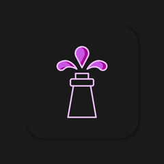 Filled outline Oil rig icon isolated on black background. Gas tower. Industrial object. Flat filled outline style with shadow. Vector