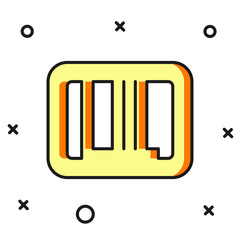 Filled outline Barcode icon isolated on white background. Flat filled outline style with shadow. Vector