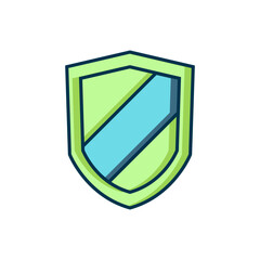 Filled outline Shield icon isolated on white background. Guard sign. Security, safety, protection, privacy concept. Flat filled outline style with shadow. Vector