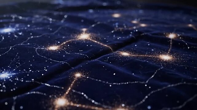 A beautiful animation of glowing constellations in the night sky