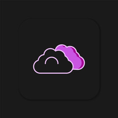 Filled outline Cloudy weather icon isolated on black background. Flat filled outline style with shadow. Vector