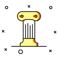 Filled outline Law pillar icon isolated on white background. Ancient column. Flat filled outline style with shadow. Vector