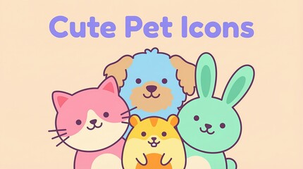 Adorable Animal Icons for Playful Designs