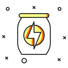 Filled outline Energy drink icon isolated on white background. Flat filled outline style with shadow. Vector