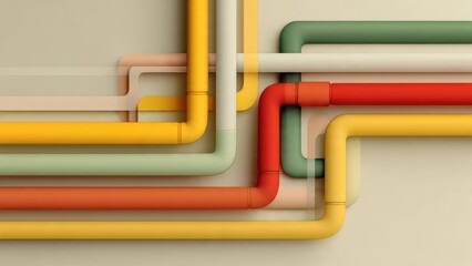 Data Automation Integration Platform: Abstract paper cut pipelines connecting systems
