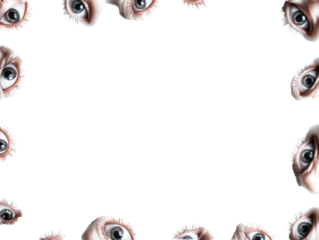 Eye Border Frame with White Background