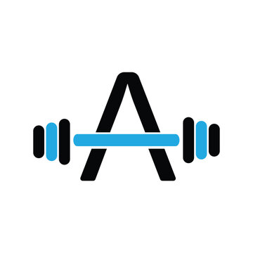 Fitness logo with A letter
