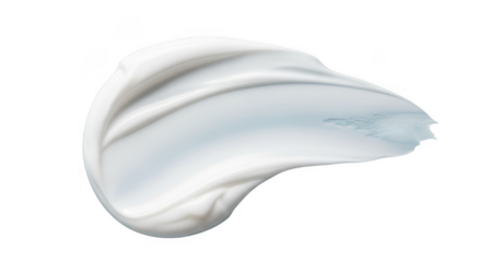 Smooth white cream swirl isolated on transparent background