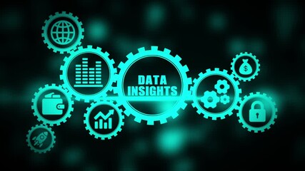 Data Insights Concept with Gears and on Dark Background business intelligence analytics - Powered by Adobe