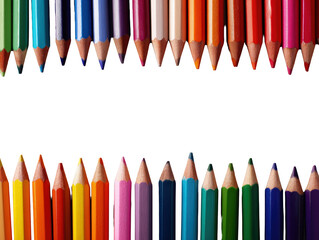 Colorful Pencils Border with Blank Space
