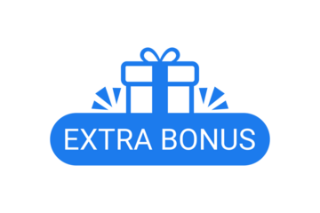 Extra Bonus Gift Icon. Reward, Promotion, Surprise Present Symbol on Transparent Background