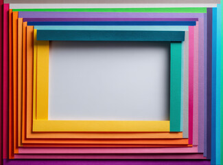 Colorful Layers of Paper in Frame Shape 