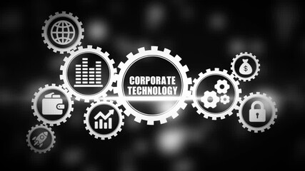 Corporate Technology Concept with Gears and on Black Background business technology gear business concept - Powered by Adobe