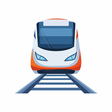 Modern high speed bullet train front view vector illustration for public transport and travel concepts. Generative AI
