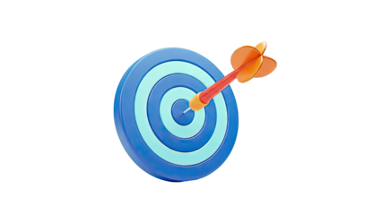 Dart hitting the bullseye on a target - success concept