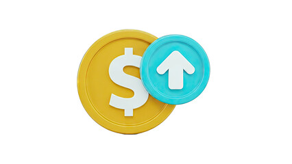 Fototapeta premium Dollar Coin with Arrow Up - Financial Growth Concept