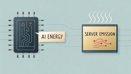 AI Chip Powering Server with Energy Pollution Lines