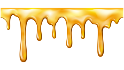 Red paint drip splatter flowing from top, isolated on a white background